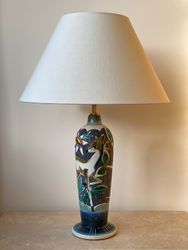 Colorful Large Ceramic Table Lamp by Tilgmans Keramik, 1960s.