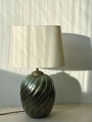 Upsala-Ekeby Art Deco Green Table Lamp by Anna-Lisa Thomson. 1930s.