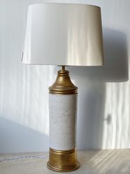 Bitossi for Bergboms Large Creme and Gold Ceramic Table Lamp