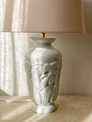 Gefle Art Deco Porcelain Large Table Lamp. 1930s.