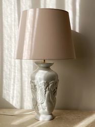 Gefle Art Deco Porcelain Large Table Lamp. 1930s.