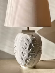 Anna-Lisa Thomson White Ceramic Table Lamp for Upsala-Ekeby. 1940s.