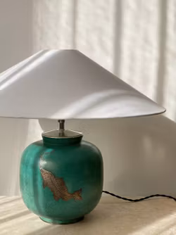 Gustavsberg Art Deco Table Lamp "Argenta" by Wilhelm Kåge. 1940s.