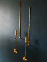 Skultuna Brass Wall Sticks, set of 2 "Pendel" by Pierre Forssell.