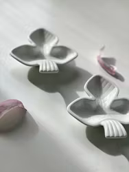 Set of Ceramic Trefoil Plates by Rörstrand. 1940s.
