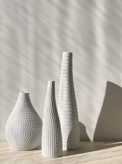 Stig Lindberg set of 3x 'Reptil' Ceramic Vessels by Gustavsberg, 1953.