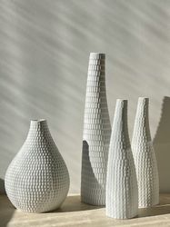 Stig Lindberg set of 4x 'Reptil' Ceramic Vases by Gustavsberg, 1950's.