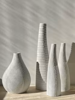 Stig Lindberg set of 4x 'Reptil' Ceramic Vases by Gustavsberg, 1950's.