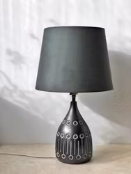 Vintage Ceramic Table Lamp in Anthracite Color. 1960s.