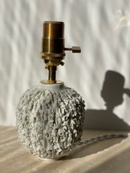 Gunnar Nylund Cream Colored "Chamotte" Table Lamp. 1940s.