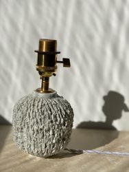 Gunnar Nylund Cream Colored "Chamotte" Table Lamp. 1940s.