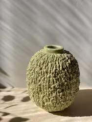 Gunnar Nylund Pastel Green Large Chamotte Vase