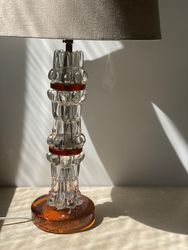 Stacked Crystal Lamp, attributed to Orrefors. 1960s.