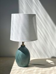 Vintage Turquoise Small Table Lamp. 1960s.