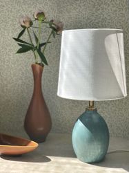 Vintage Turquoise Small Table Lamp. 1960s.