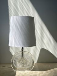 Small Vintage Glass Table Lamp. 1960s.