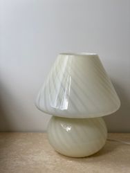 Large White Murano Glass Mushroom Table Lamp, 1970s