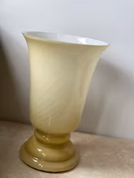 Yellow Murano Bell Formed Table Lamp. 1970s.