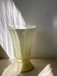 Pastel Yellow Murano Bell Formed Table Lamp. 1970s.