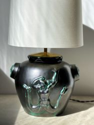 Upsala-Ekeby Ceramic Table Lamp by Einar Luterkort. 1940s.