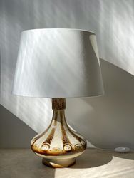 Søholm Large Ceramic Table Lamp with Stripes. 1960s.