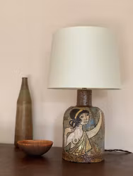 Upsala-Ekeby Ceramic Table Lamp by Mari Simmulson. 1960s.