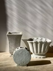 Gunnar Nylund trio Chamotte Creme Vases