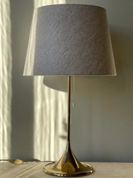 Pair of Large Bergboms Brass Table Lamp Model B-024. 1960s.