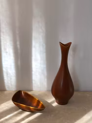 Gunnar Nylund set of Brown Stoneware Vessels for Rörstrand. 1950s.