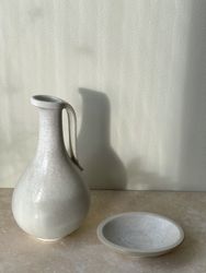 Gunnar Nylund set of Ceramic Vessel and small plate for Rörstrand.