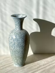 Gunnar Nylund Speckled Blue Stoneware Vase. 1940s.