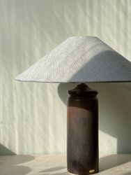 Stålhane Brown Stoneware Table Lamp for Rörstrand. 1950s.