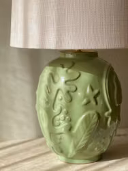Anna-Lisa Thomson Green Ceramic Table Lamp for Upsala-Ekeby. 1940s.