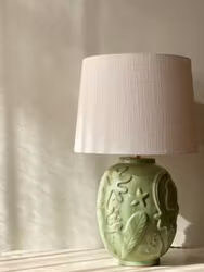 Anna-Lisa Thomson Green Ceramic Table Lamp for Upsala-Ekeby. 1940s.