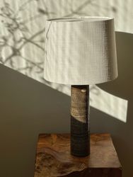 Upsala-Ekeby Brown Ceramic Table Lamp. 1960s.