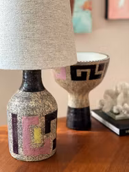 Upsala-Ekeby set of Lamp & Vase by Mari Simmulson. 1960s.
