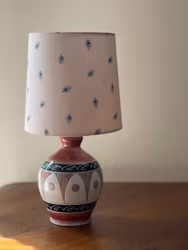 Tilgman Keramik for Pagos Pink Small Stoneware Table Lamp. 1960s.