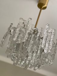 J.T. Kalmar 'Ice Glass' Chandelier. 1970's.