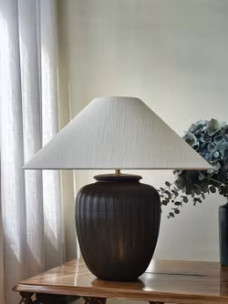 German Modern Brown Ceramic Table Lamp. 1960s.