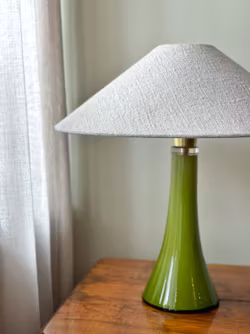 Midcentury Green Glass Table Lamp by Gert Nyström for Hyllinge. 1960s.