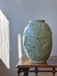 Upsala-Ekeby Green Matte Vase by Anna-Lisa Thomson. 1940s.