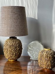 Gunnar Nylund Stoneware Table Lamp "Chamotte" for Rörstrand. 1940's.