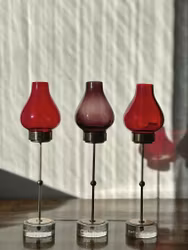 Set of 3 Gunnar Ander Brass Candlesticks for Tea Lights.