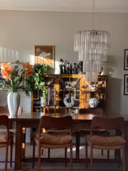 Murano Chandelier 4-tier Tubular Prisms. 1970's.