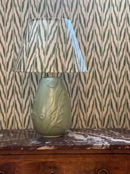 Anna-Lisa Thomson Green Stoneware Table Lamp for Upsala-Ekeby. 1940s.