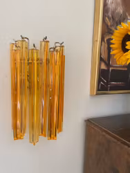 Pair of Murano Wall Lamps 'CLASSIC' Amber