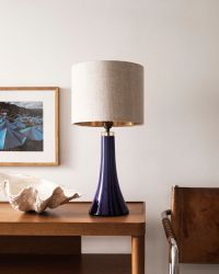 Mid-century Glass Table Lamp by Hyllinge. 1960s.