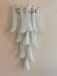 Pair of Murano Wall Lamps Mazzega in white.