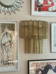 Murano Wall Lamp 'TUBULAR' small size in Sand Color.