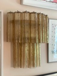 Murano Wall Lamp 'TUBULAR' small size in Sand Color.